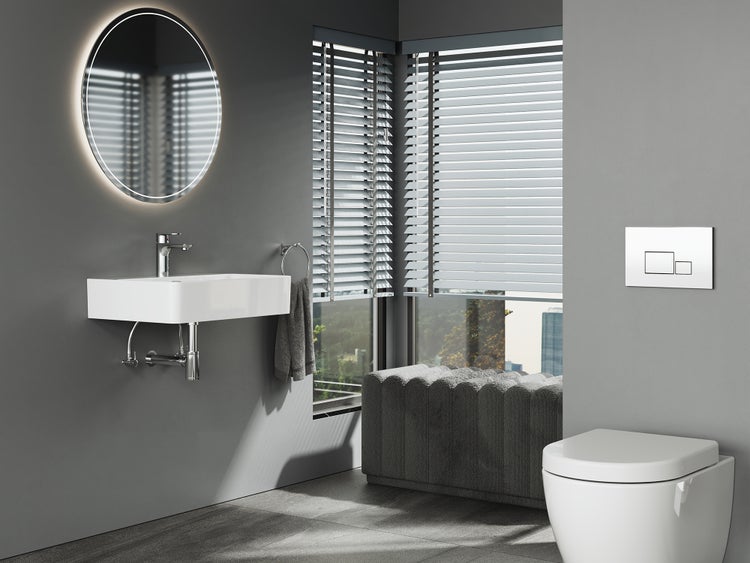 Gartenmöbel-Set aus Polyrattan mit Sitzkissen, platzsparend gestapelt