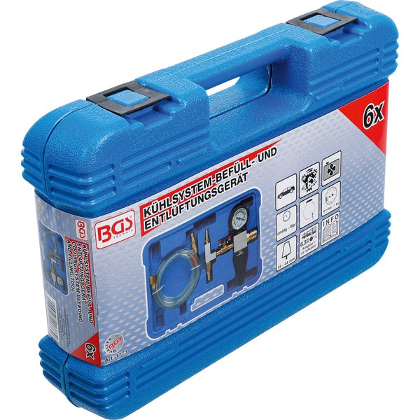 Kühlsystem Befüll- und Entlüftungsgerät im blauen Koffer