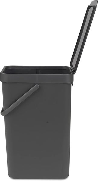 Brabantia Abfallsammler Mit Stay Open Deckel 16 Liter HxBxT 40 x 27,9 x 22 cm Kunststoff Dunkelgrau
