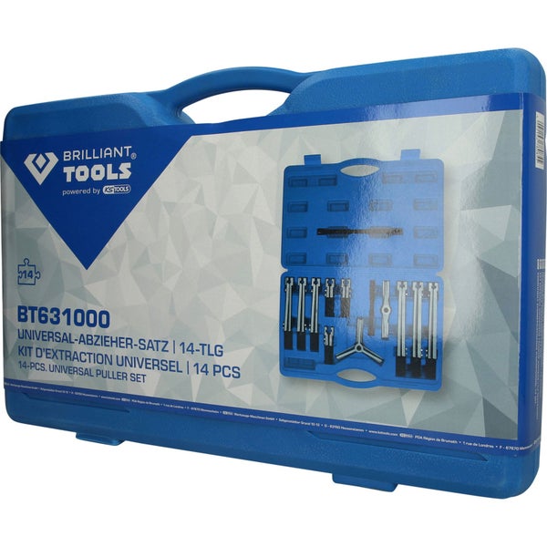 Brilliant Tools Universal Abzieher Satz, 14-teilig im Werkzeugkoffer