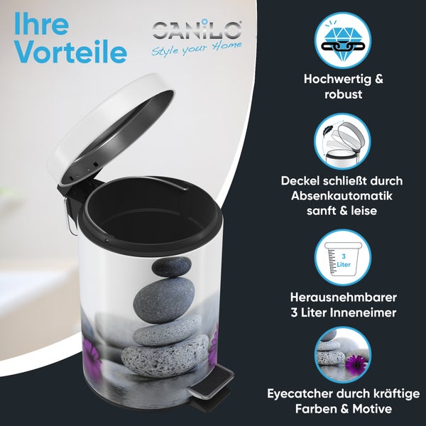 Sanilo Kosmetikeimer 3L mit Absenkautomatik Energy Stones