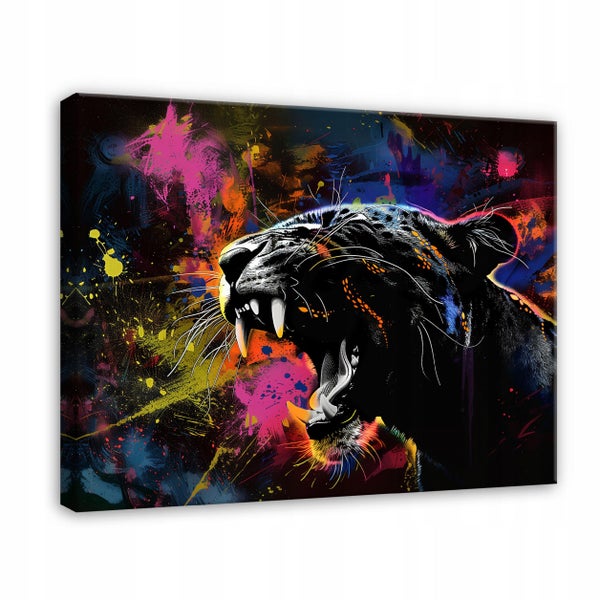 Leinwandbild Panther Tiere Bilder Wohnzimmer 120X80 cm