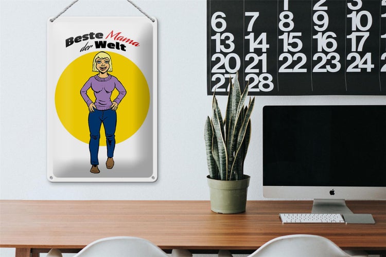 Blechschild Spruch 20x30cm Beste Mama der Welt