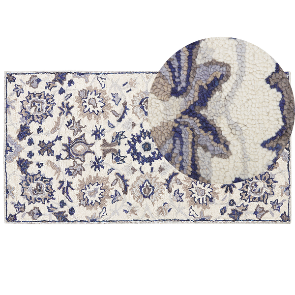Teppich KUMRU Beige 80 x 150 cm Wolle