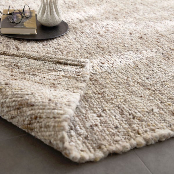 Handgewebter Wollteppich Anden Sand 120x180 cm
