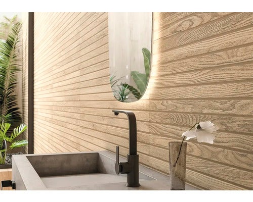 Wandfliese Grow kalua 3D 33,3x100cm rektifiziert