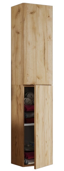 Holz Badmöbel Bad Hochschrank Badschrank Lendas