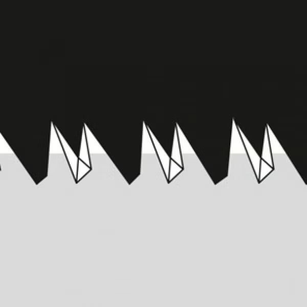 Stilisierte grafische Darstellung von Sägezähnen zur Veranschaulichung der Zahngeometrie eines Sägeblatts.