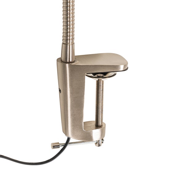 Detailaufnahme einer Tischklemmhalterung für Leuchten