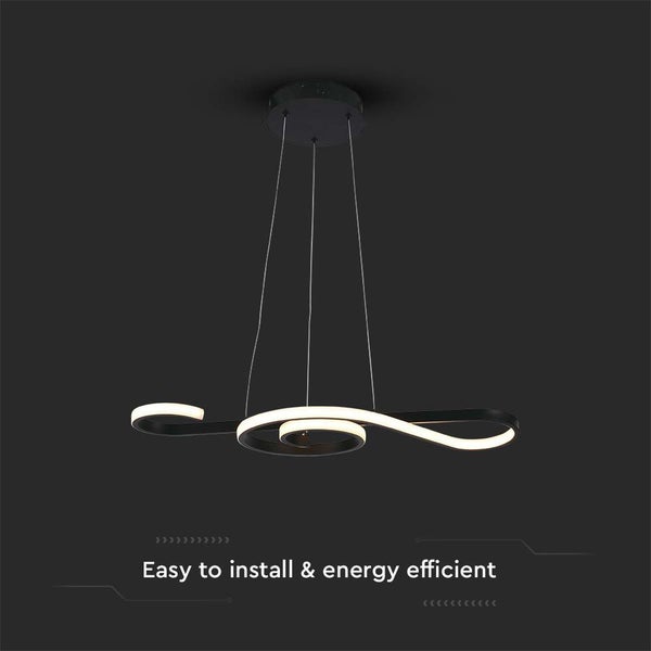 Moderne LED-Pendelleuchte mit geschwungenem Design