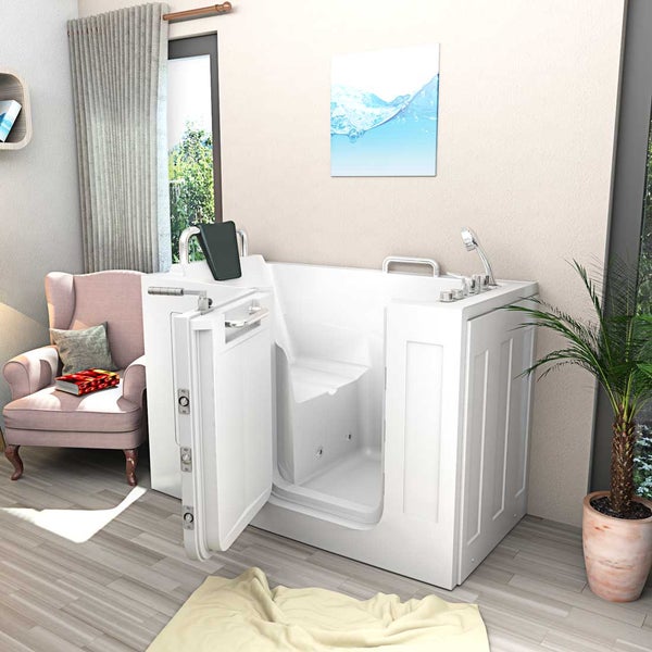 Sitzwanne Whirlpool Badewanne mit Tür S07WP-B-L 140x76cm