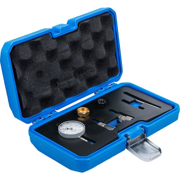 Messuhr-Satz in blauem Koffer mit Zubehör zur präzisen Messung