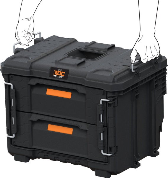 Keter Pro Gear XL Werkzeugkoffer mit 2 Schubladen - 56x37x41 cm - Schwarz