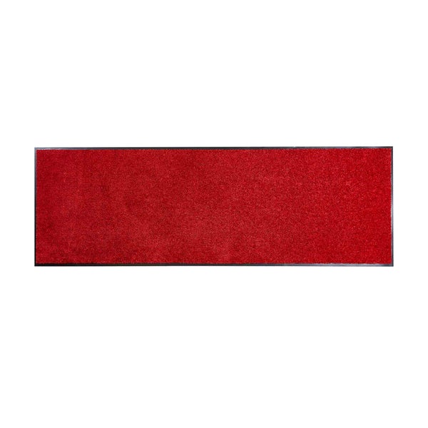 Roter Schmutzfangläufer mit Einfassung