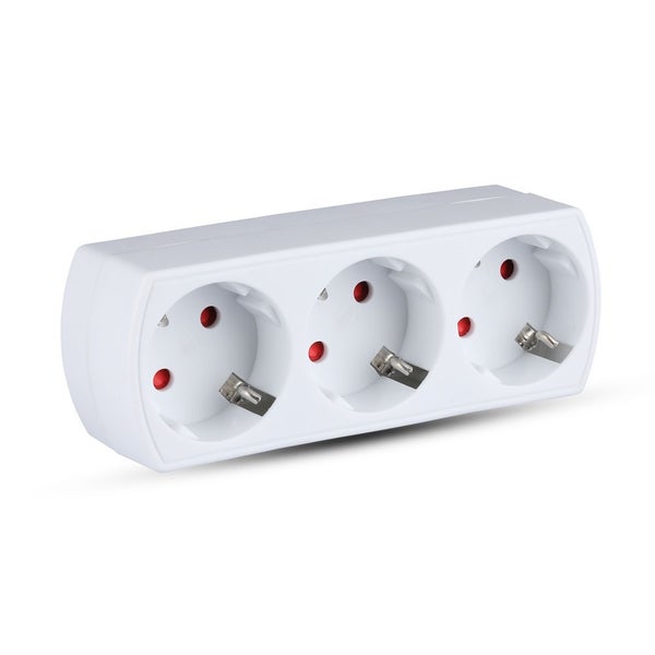 V-TAC VT-1011-3 - Adapter mit Erdungskontakt - IP20 - 3-Wege