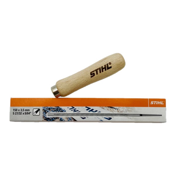 STIHL Rundfeile 3,5 x 150 mm (6 Stück) 56057713506 mit Feilenhalter Holz