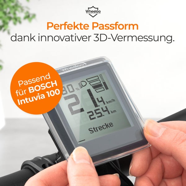 Wheeloo Bosch Intuvia 100 Displayschutz I Ebike Schutzhülle transparent & wasserabweisend I E Bike Display Schutz Zubehör für Fahrradcomputer Abdeckung