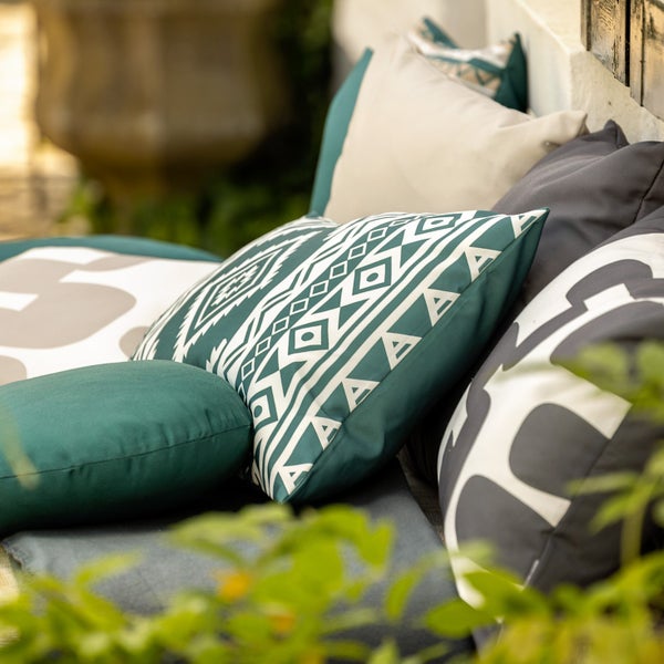 Santorini Outdoor Kissen - 45x45 cm Grau - Mit Reißverschluss