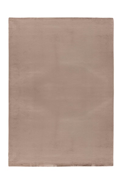 Rechteckiger Teppich mit weicher Oberfläche in Rosa-Braun.