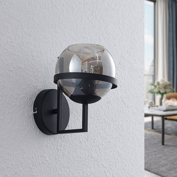 Lindby Wandleuchte, Wandlampe Innen Marinka (Modern) in Schwarz aus Metall (1 flammig E27) - Wandstrahler Wandbeleuchtung Schlafzimmer / Wohnzimmer Wohnzimmerleuchte