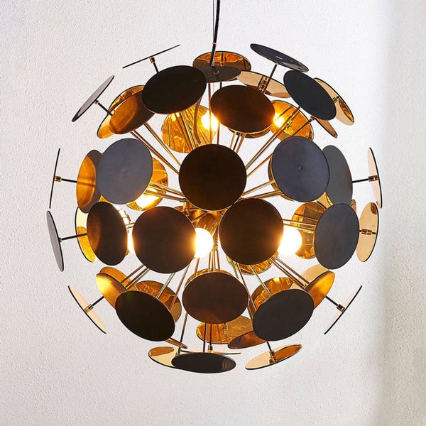 Lindby Pendelleuchte Kinan (Modern) in Schwarz (5 flammig, E14) - Deckenlampe Esstischlampe Hängelampe Hängeleuchte Wohnzimmerleuchte