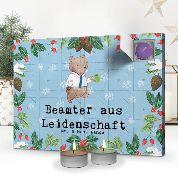 Mr. & Mrs. Panda Duftkerzen Adventskalender Beamter Leidenschaft - Blau Pastell