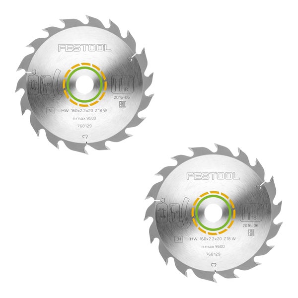 Zwei Festool Sägeblätter mit 160 Millimeter Durchmesser