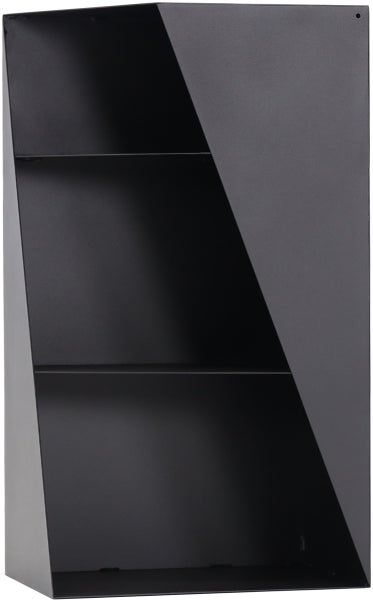 Schwarzes Wandregal mit drei Fächern