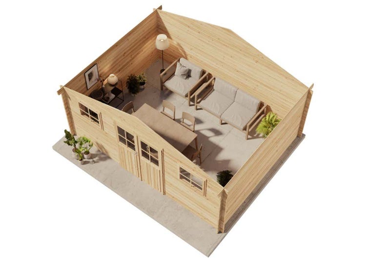 Kinderzimmer mit Blümchentapete, weißem Bett, Mädchen und rundem Teppich.