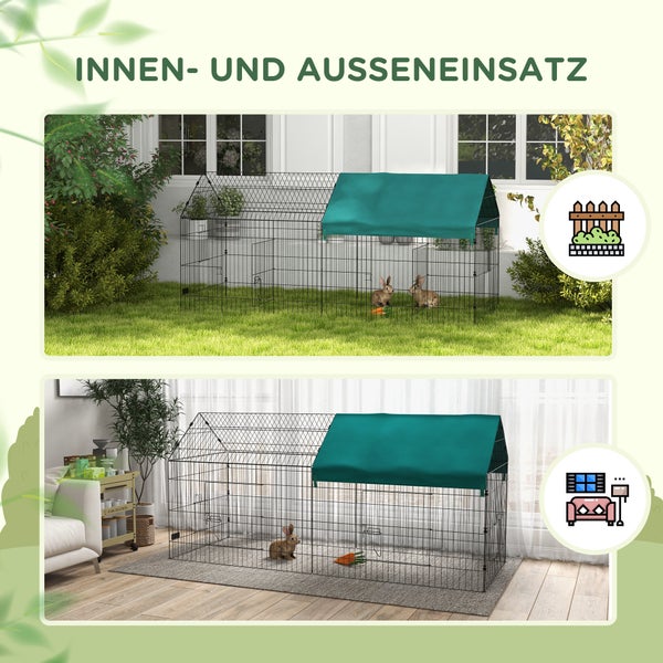 PawHut Freilaufgehege, 220L x 85B x 103H cm, Stahl, Oxfordgewebe, Grün