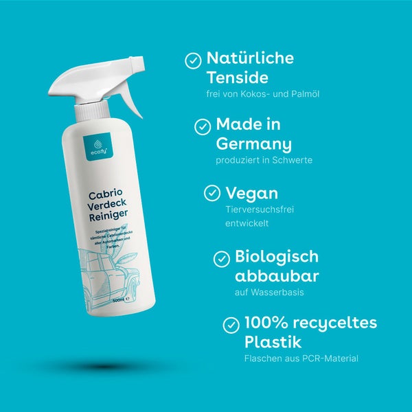 eco:fy Cabrio-Verdeck-Reiniger • nachhaltige Reinigung von Verschmutzungen