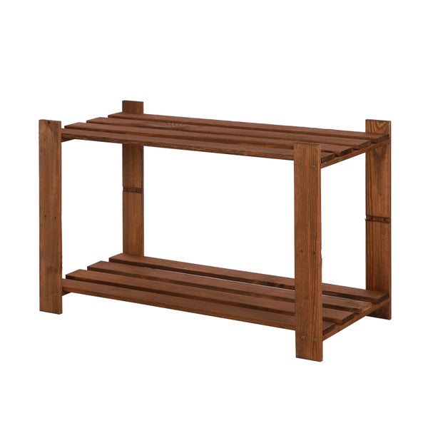 PROREGAL Holzregal Pinepeak HxBxT 50 x 80 x 38 cm 2 Fachboden 1,2 cm Dickes Kiefernholz Braun