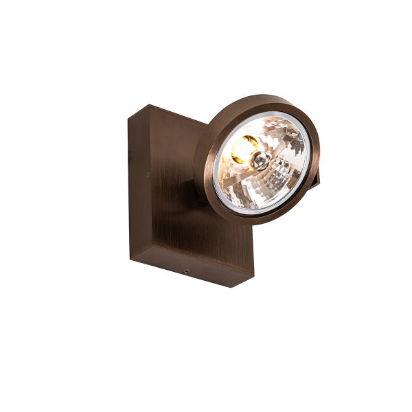 Bronzefarbene Wandleuchte mit rundem Scheinwerfer