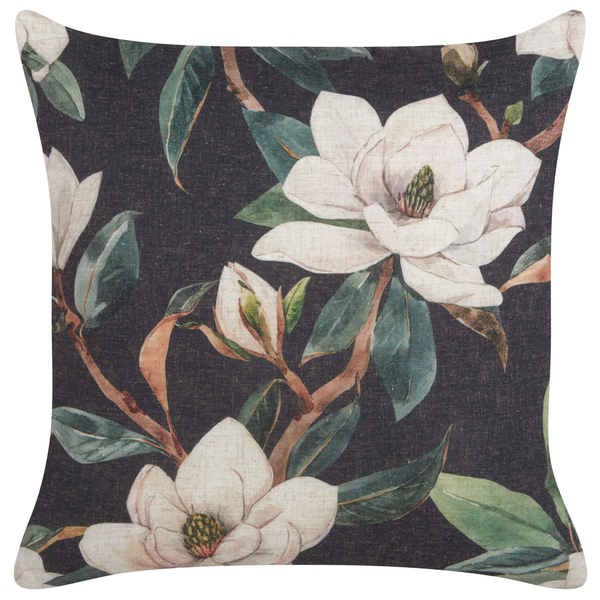 Dekokissen ZAHRIYE 45 x 45 cm Schwarz Blumenmuster