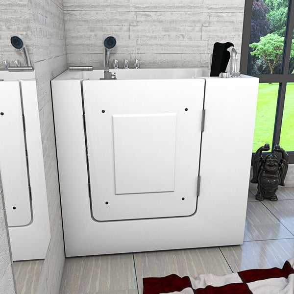 Begehbare Badewanne mit Tür, Armatur und Handbrause