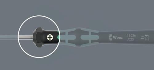Details des Wera Schraubendrehers mit einem Symbol für Schrauben