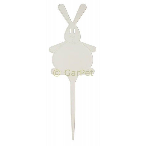 Garten Stecketiketten Pflanzen Stecker Kräuter Blumen Etiketten Hase 5 Stück elfenbein