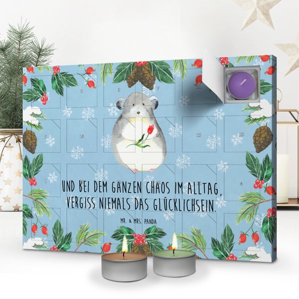 Mr. & Mrs. Panda Duftkerzen Adventskalender Chinchilla Blume - Blau Pastell