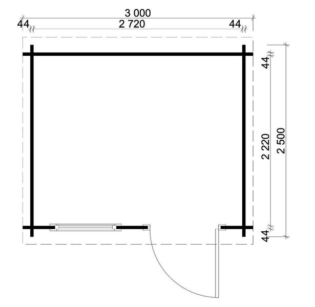 Alpholz Gartenhaus Maria-Rondo A aus Massiv-holz, Gerätehaus mit 44 mm Wandstärke, Garten Holzhaus mit Imprägnierung (pinie), Geräteschuppen Größe: 300 x 250 cm, Pultdach