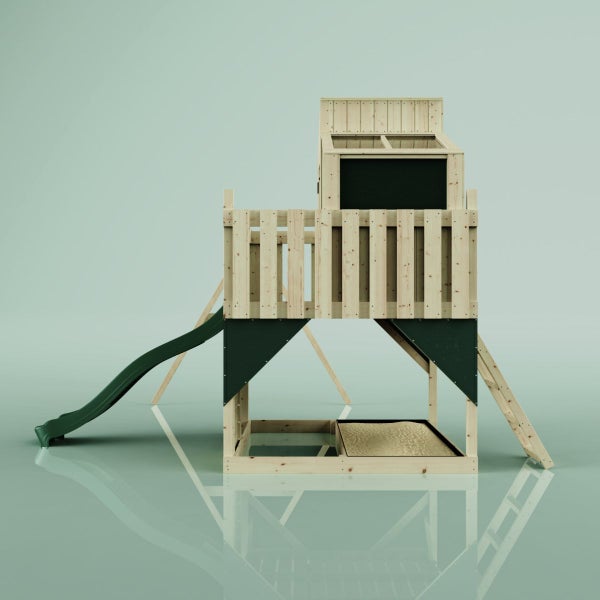 OutdoorToys Spielturm Bosse aus Holz in Grün Trapezstange