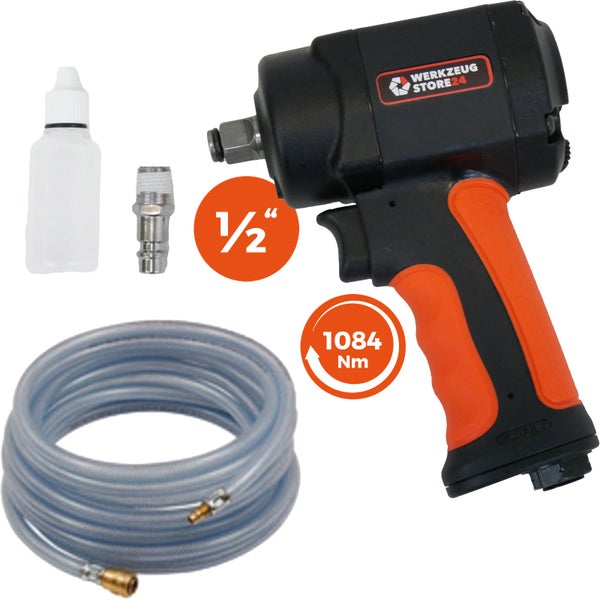 WS24 Druckluft-Schlagschrauber 1/2 mini + PVC-Schlauch