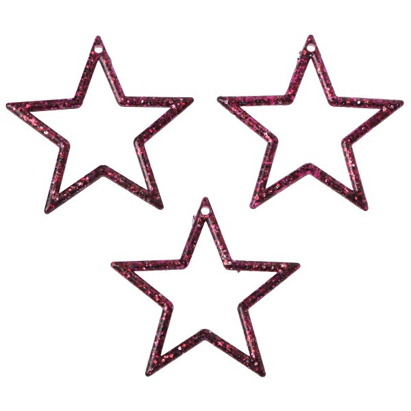 Drei glitzernde Sterne zum Aufhängen