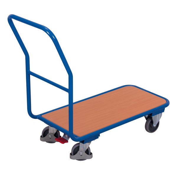 Plattformwagen mit Holzplatte und Griff