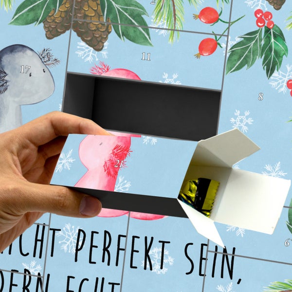 Mr. & Mrs. Panda Befüllbarer Adventskalender Axolotl Liebe - Blau Pastell