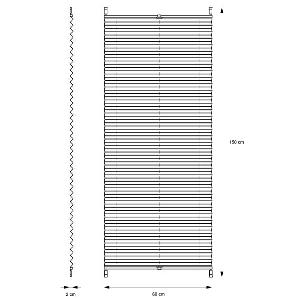 ECD Germany Plissee 60 x 150 cm - Creme - Klemmfix - EasyFix - ohne Bohren - Sonnen- und Sichtschutz - für Fenster und Tür - inkl. Befestigungsmaterial - Jalousie Faltrollo Fensterrollo Rollo