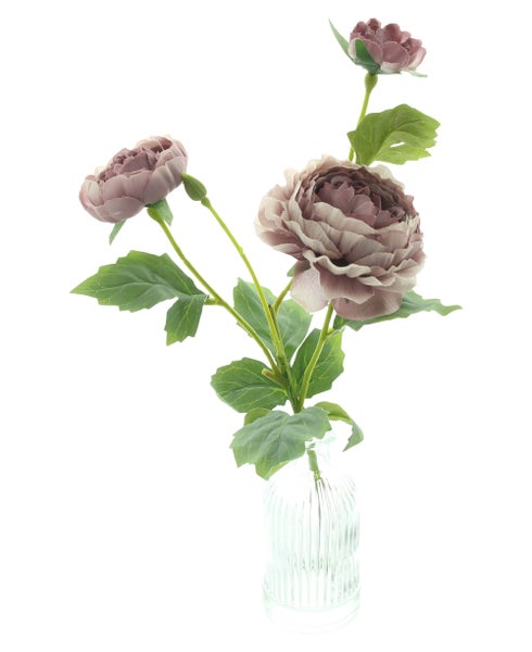 FRANK FLECHTWAREN|Kunstblume Pfingstrosen in Vase, Höhe 37 cm, KUNSTSTOFF, GLAS