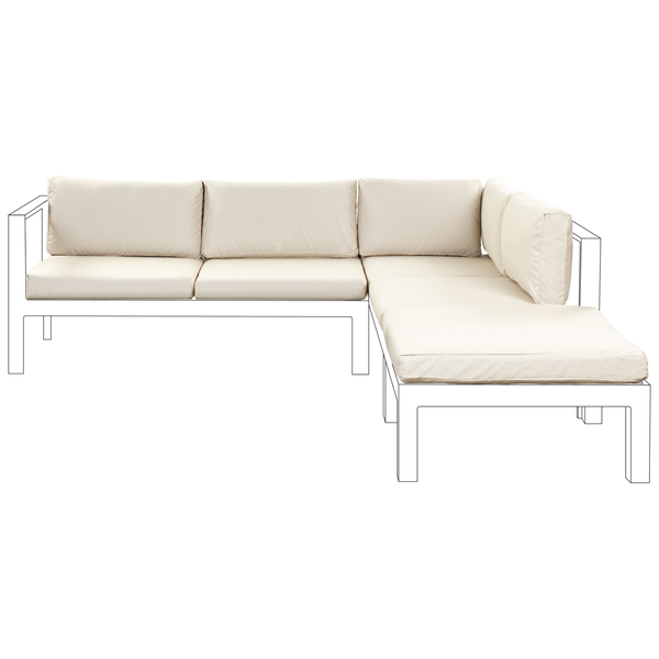 Ecksofa mit Kissen für den Außenbereich