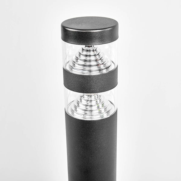 Lindby LED Außenleuchte Lanea (spritzwassergeschützt (Modern) in Schwarz aus Edelstahl (1 flammig, ) - Wegeleuchte Pollerleuchte Wegelampe Sockelleuchte
