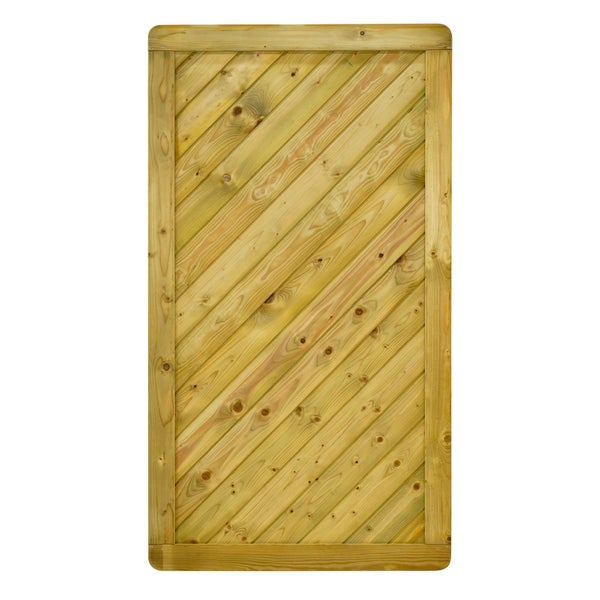 Holztor mit diagonal verlaufenden Brettern