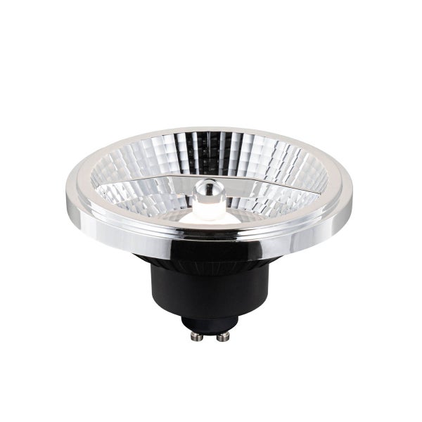 LED-Reflektorlampe mit GU10-Sockel und silbernem Reflektor.